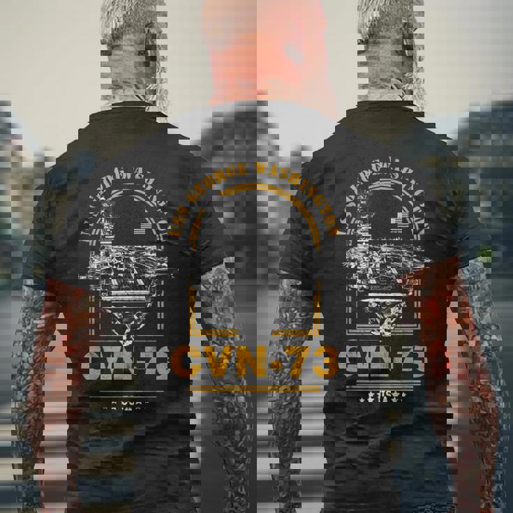 アメリカ海軍航空母艦 Cvn-73 ジョージ・ワシントン Uss George Washington メンズTシャツ バックプリント 高齢者への贈り物