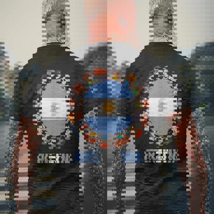 アルゼンチン国旗 ヒスパニック文化遺産月間 アルゼンチン キッズ メンズTシャツ バックプリント 高齢者への贈り物