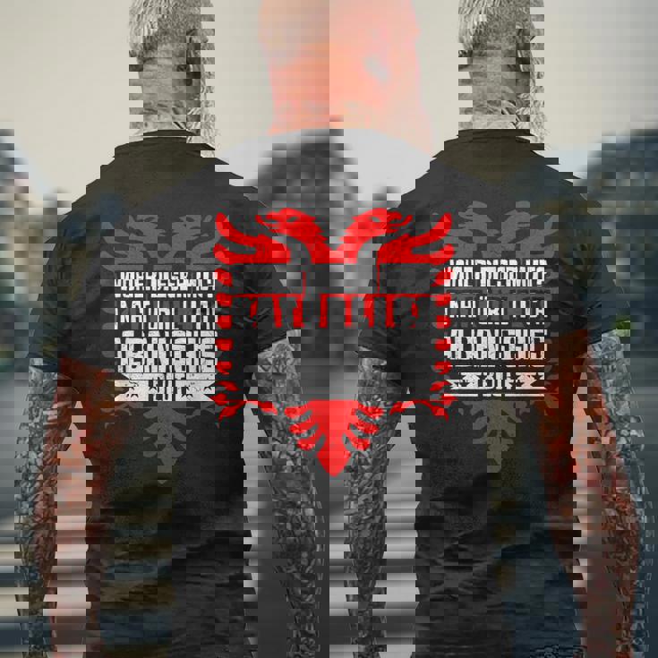 アルバニアブラッドアルバニアイーグル メンズTシャツ バックプリント 高齢者への贈り物