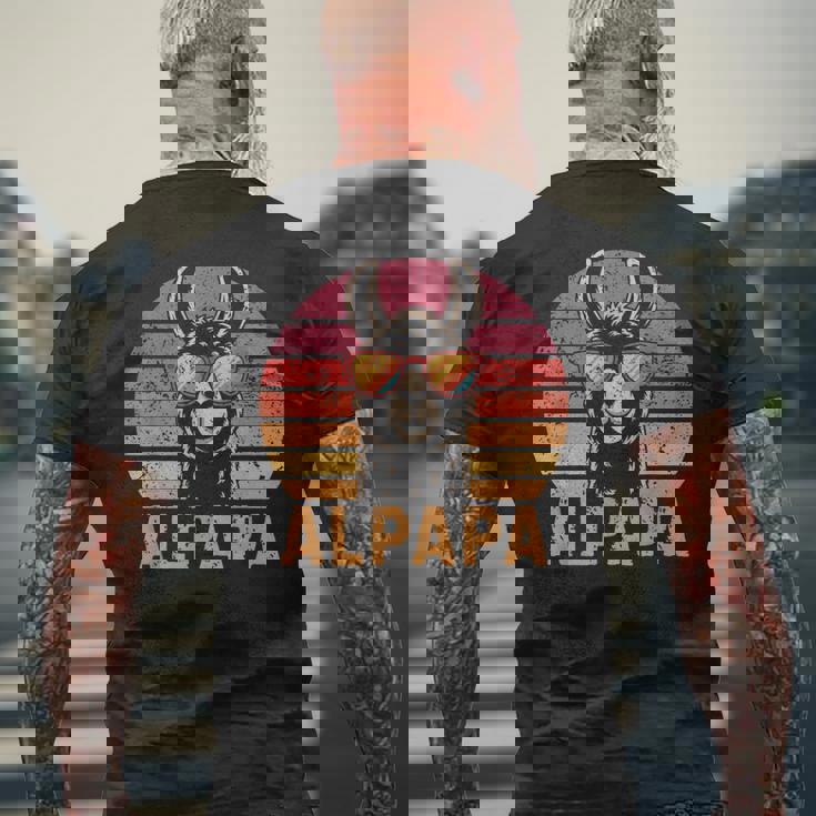 アルパパ アルパカ ラマ お父さんになる お父さん 新しいお父さん メンズTシャツ バックプリント 高齢者への贈り物