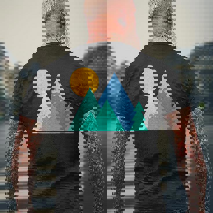 アルピニズム アルパイン・フォーゲット・ミー・ノット スキー マウンテンフラワー メンズTシャツ バックプリント 高齢者への贈り物