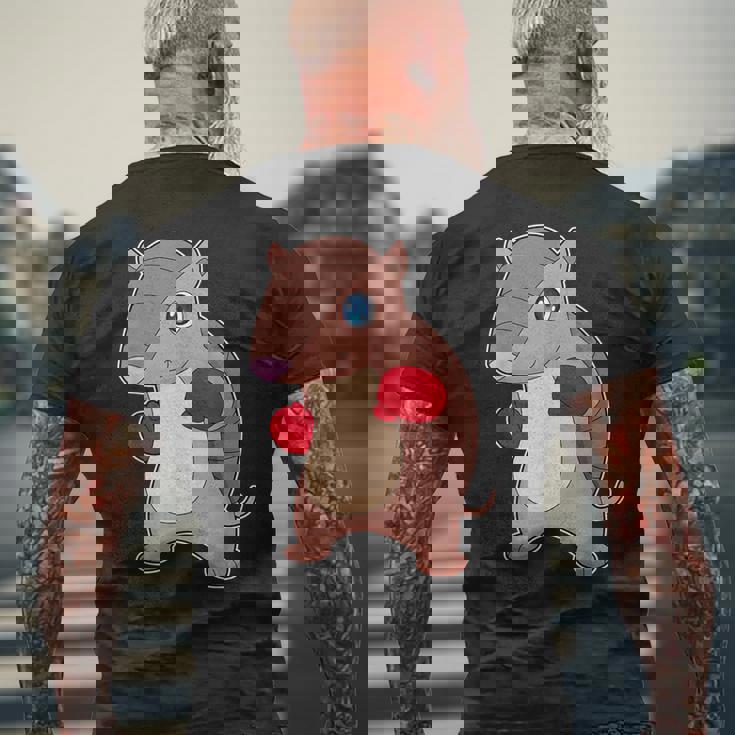 アルマジロ ボクサー ボクシンググローブ ボクシング メンズTシャツ バックプリント 高齢者への贈り物