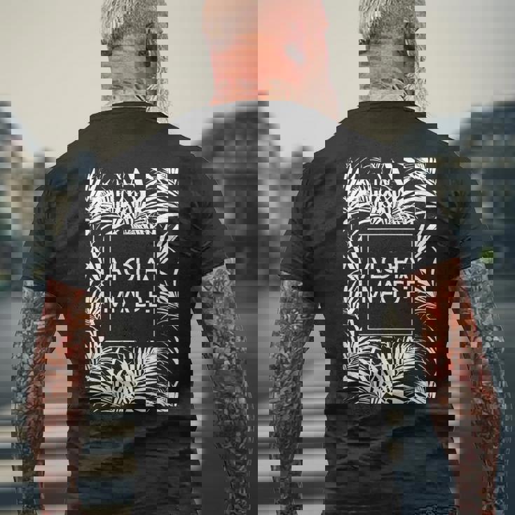 アロハ メイド トロピカル ヤシの木 ハワイ メンズTシャツ バックプリント 高齢者への贈り物