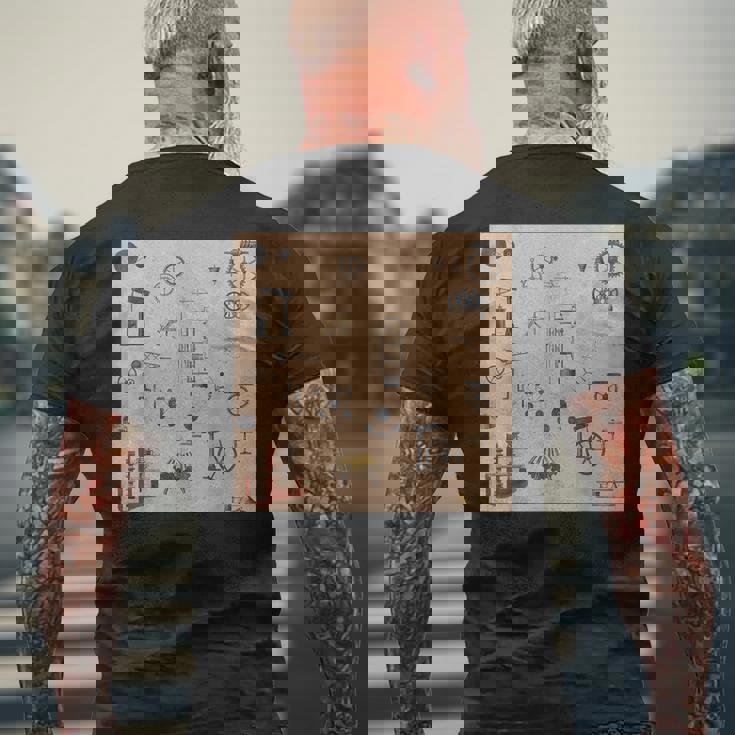 アンティークエンジニアリング機械科学パターン メンズTシャツ バックプリント 高齢者への贈り物