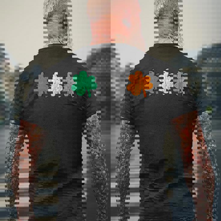 アンティーク調 シャムロック レトロスタイル アイリッシュ 三つ葉 クローバー かわいい メンズTシャツ バックプリント 高齢者への贈り物