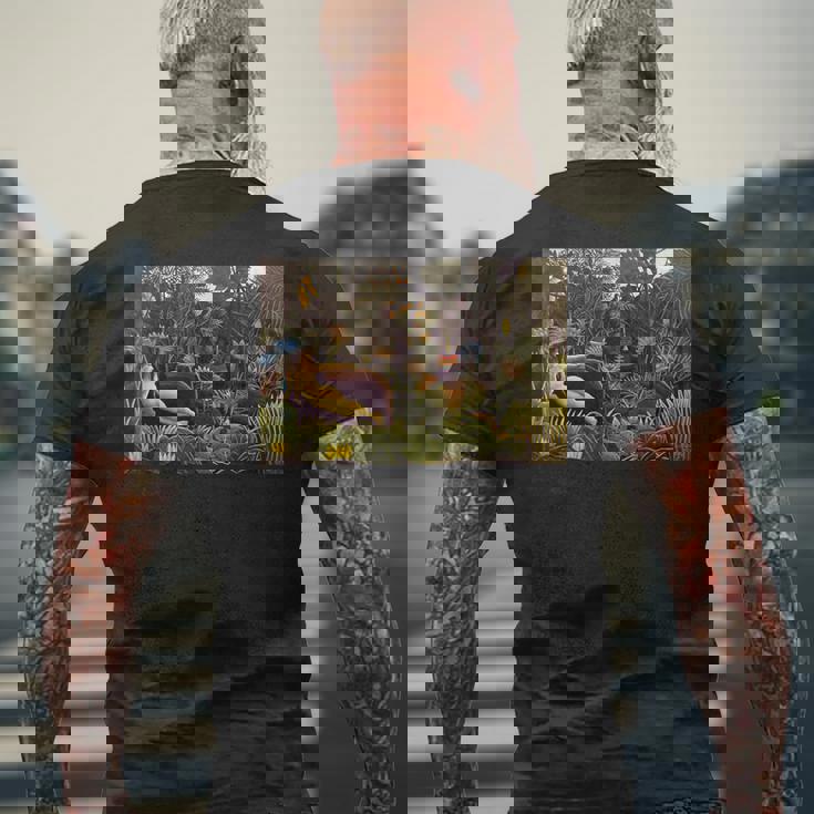 アンリ・ルソー作 夢 1910 メンズTシャツ バックプリント 高齢者への贈り物