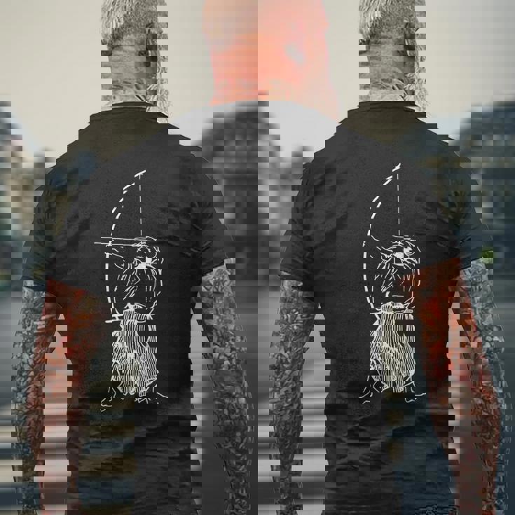 アーチャー 弓道 日本の武道 メンズTシャツ バックプリント 高齢者への贈り物