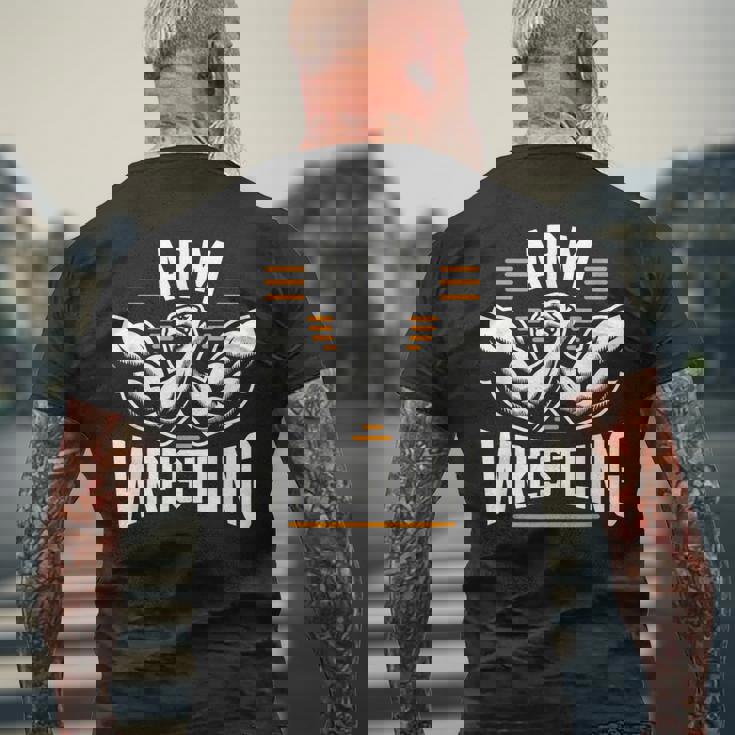 アームレスリング アームレスリング レスラー レスリング メンズTシャツ バックプリント 高齢者への贈り物