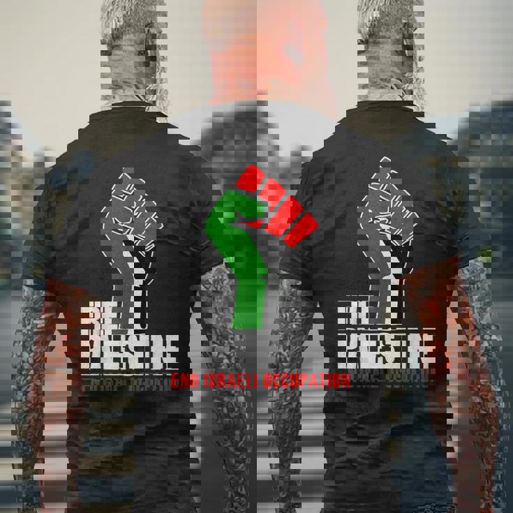 イスラエル人民の自由なパレスチナの職業 メンズTシャツ バックプリント 高齢者への贈り物