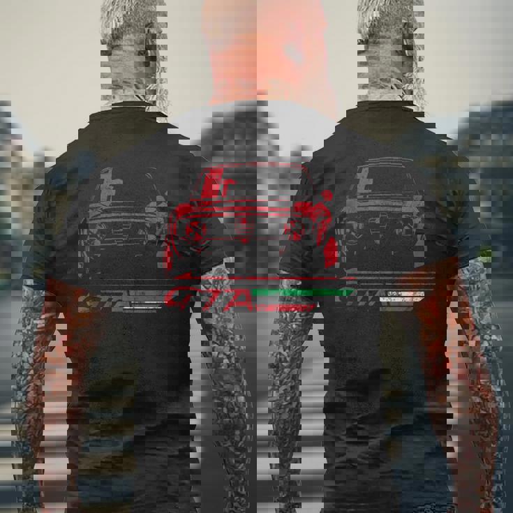 イタリアのクラシックスポーツカーイタリアンスタイルの自動車デザイン メンズTシャツ バックプリント 高齢者への贈り物