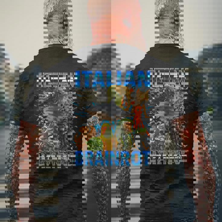 イタリアン ブレイン ミーム トラレロ トラララ ボンバルディーノ クロコディロ メンズTシャツ バックプリント 高齢者への贈り物