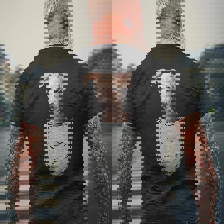 イタリアングレイハウンド ウィペットチェストバッグ 犬の飼い主用 メンズTシャツ バックプリント 高齢者への贈り物