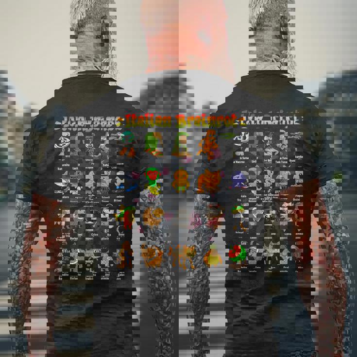 イタリアーノブレインロットディバーテンテイタリアーノブレインロットミーム メンズTシャツ バックプリント 高齢者への贈り物