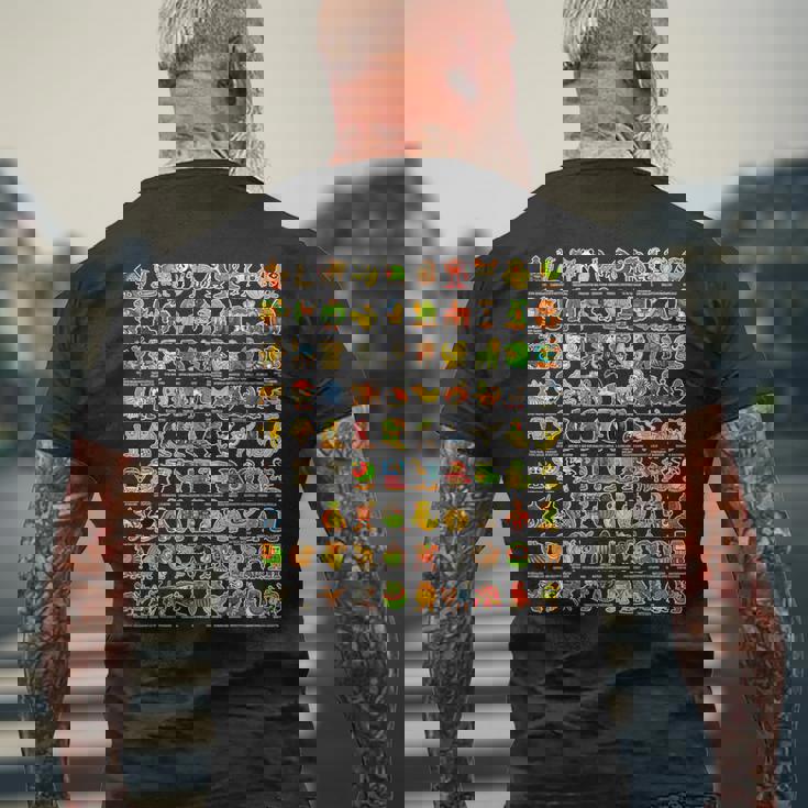 イタリア語-ブレインローz世代面白いミーム90ブレインロットキャラクター メンズTシャツ バックプリント 高齢者への贈り物