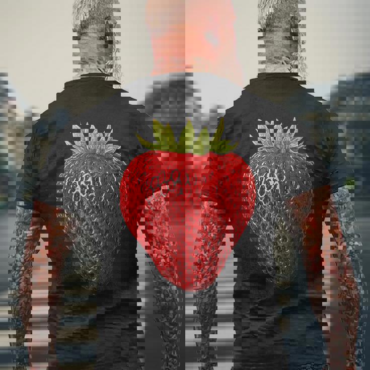 イチゴ イラスト アート フルーツ グラフィック モチーフ メンズTシャツ バックプリント 高齢者への贈り物