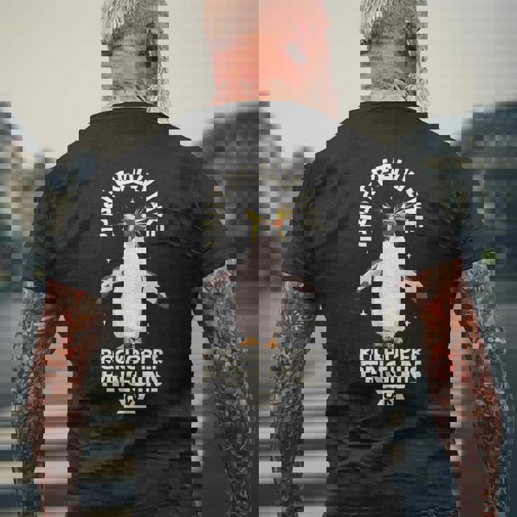 イワトビペンギンが大好き メンズTシャツ バックプリント 高齢者への贈り物