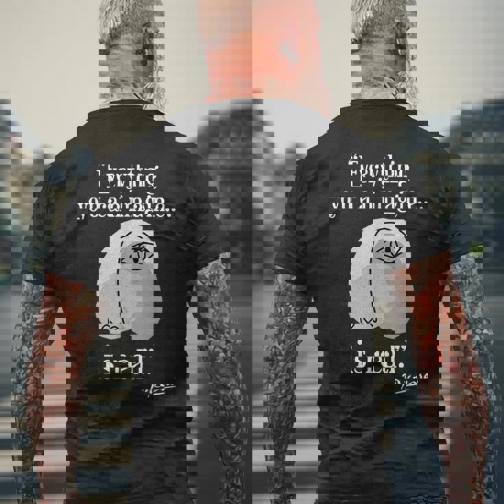 インスピレーションを与える引用句 パブロ・ピカソ メンズTシャツ バックプリント 高齢者への贈り物