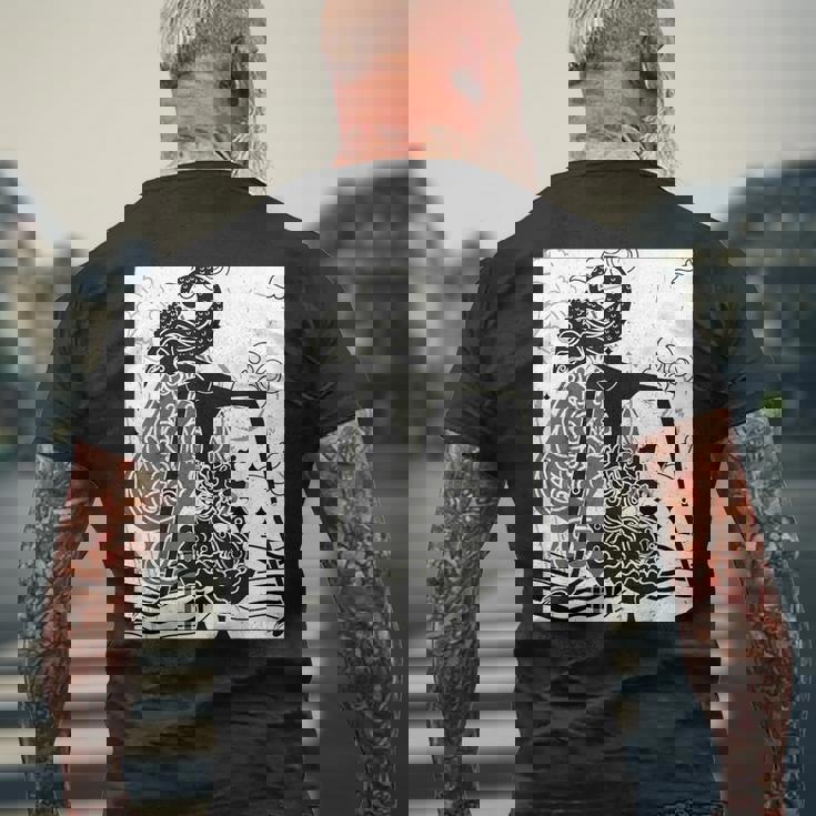 インドネシアのワヤン メンズTシャツ バックプリント 高齢者への贈り物