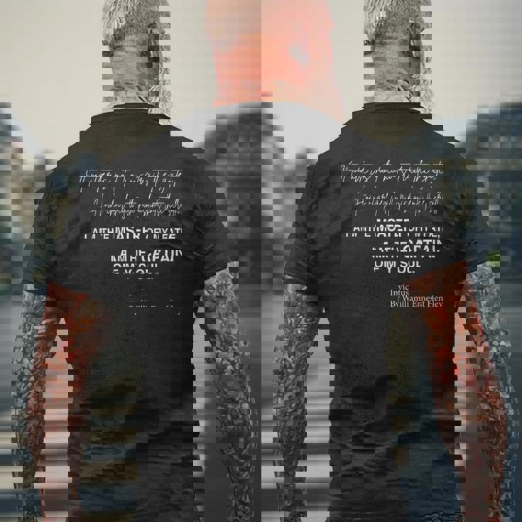 インビクタスの詩 私は自分の運命の支配者である インスピレーション メンズTシャツ バックプリント 高齢者への贈り物