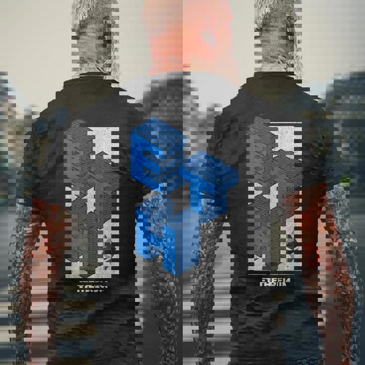 イーサリアム クリプトアイソメトリックテキスト Eth 暗号通貨シャツ メンズTシャツ バックプリント 高齢者への贈り物