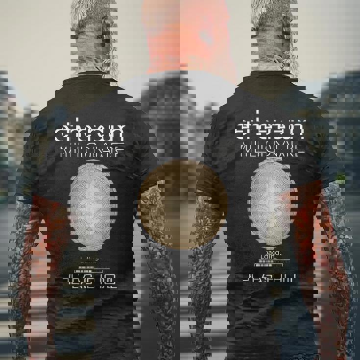 イーサリアム ミリオネール ローディング プリー・ホドル ファニー Eth 20 コイン メンズTシャツ バックプリント 高齢者への贈り物