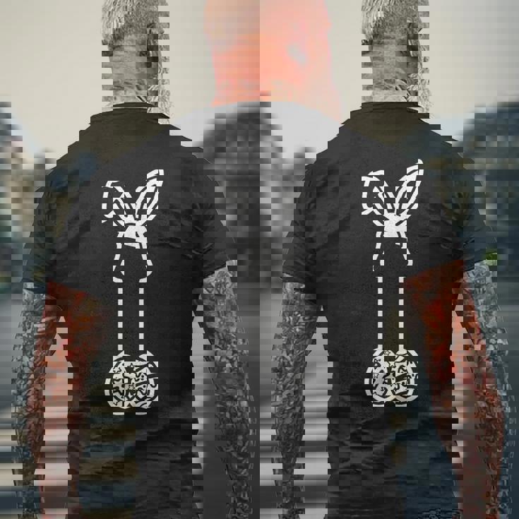 イースターエッグ付きの面白いイースターペニスウサギの耳。 メンズTシャツ バックプリント 高齢者への贈り物