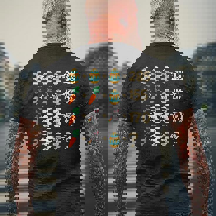 イースター算数レッスン 算数教師 メンズTシャツ バックプリント 高齢者への贈り物