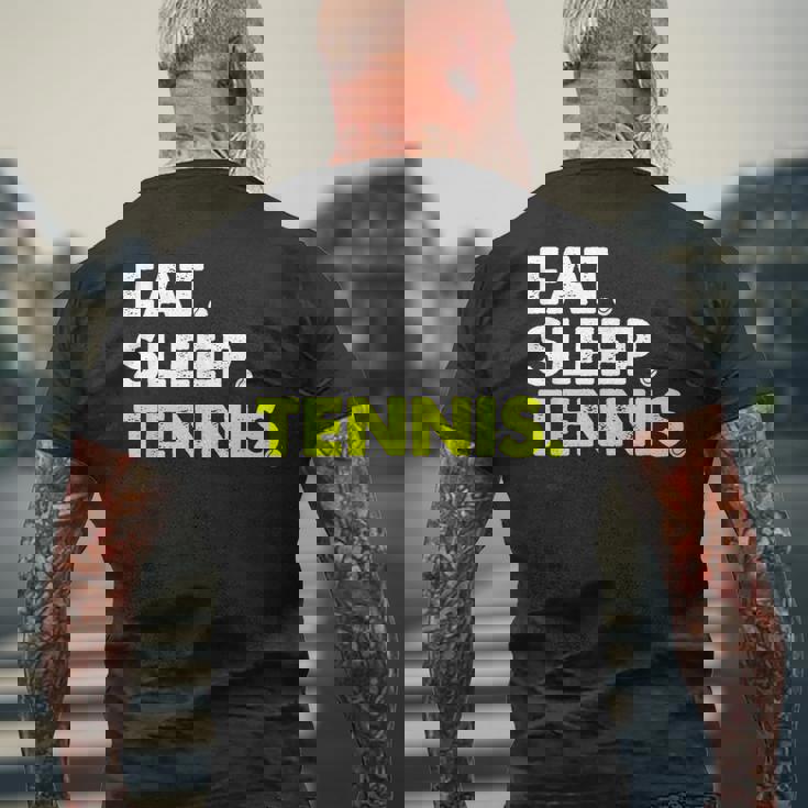 イート・スリープ・テニス メンズTシャツ バックプリント 高齢者への贈り物