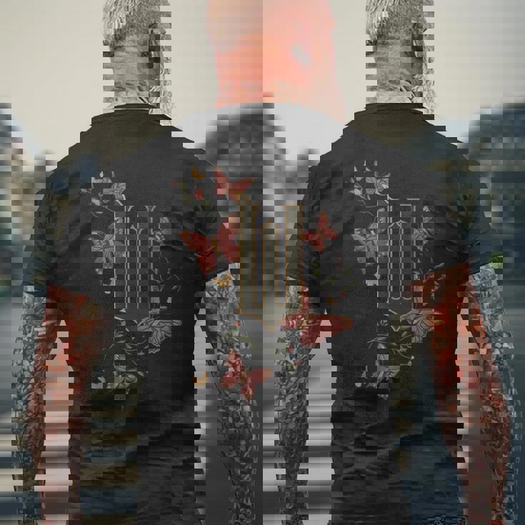 ウィキッドムービーロゴ W バタフライ メンズTシャツ バックプリント 高齢者への贈り物