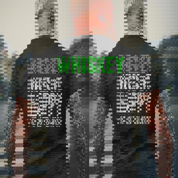 ウィスキーは私を幸せにします、You Noto Much ウイスキー メンズTシャツ バックプリント 高齢者への贈り物