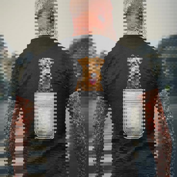 ウェルシュテリア パピー ドッグ ポケット入り メンズTシャツ バックプリント 高齢者への贈り物