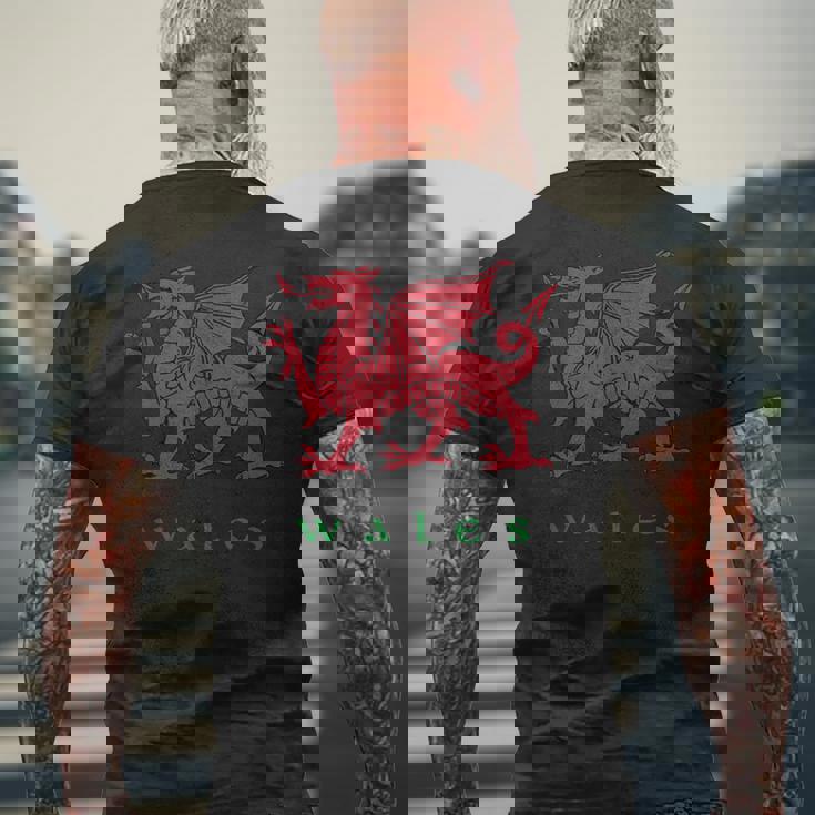 ウェールズ ウェールズ ウェールズ ドラゴン メンズTシャツ バックプリント 高齢者への贈り物