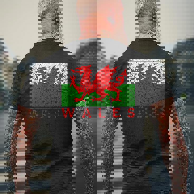 ウェールズ国旗 ウェールズ ドラゴン アンティーク調 メンズ レディース キッズ メンズTシャツ バックプリント 高齢者への贈り物