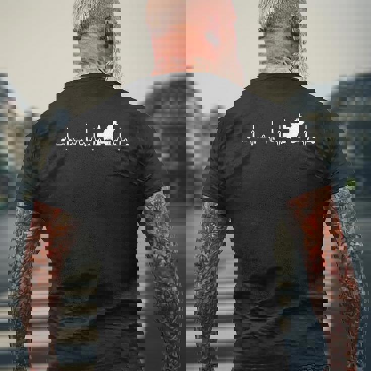 ウエスト・ハイランド・ホワイト・テリア 心音 心電図 ウェスティーママ メンズTシャツ バックプリント 高齢者への贈り物