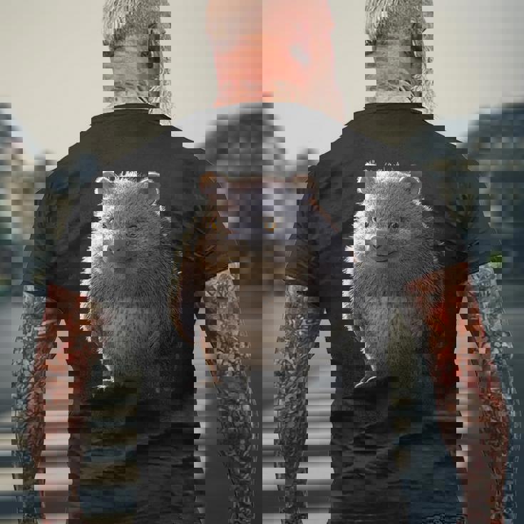 ウォンバット オーストラリア 有袋類 スイートウォンバット メンズTシャツ バックプリント 高齢者への贈り物