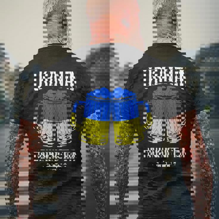 ウクライナ国旗ビール ウクライナ飲酒チーム メンズTシャツ バックプリント 高齢者への贈り物