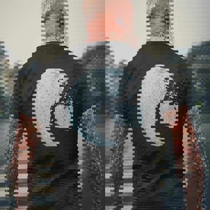 ウサギのギフトアイデア ウサギ 月 イースターバニー メンズTシャツ バックプリント 高齢者への贈り物