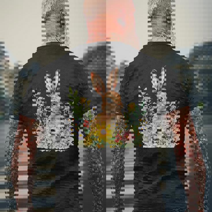 ウサギの恋人 グラフィックデザイン ウサギ オーナー。 メンズTシャツ バックプリント 高齢者への贈り物