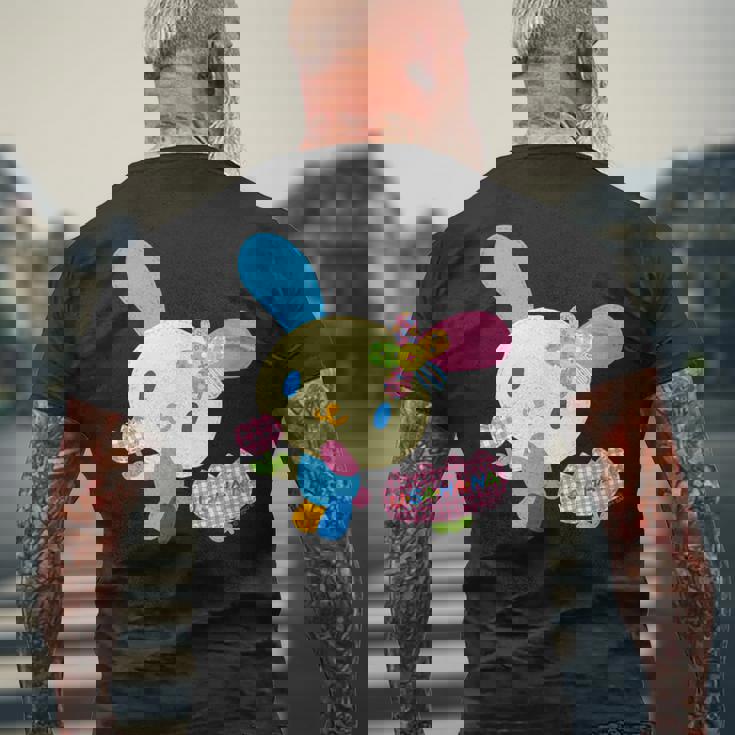 ウサハナ チューリップ メンズTシャツ バックプリント 高齢者への贈り物