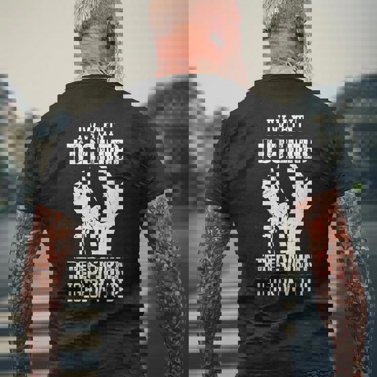 ウークワーカー チェーンソー ロガー アーボリスト メンズTシャツ バックプリント 高齢者への贈り物