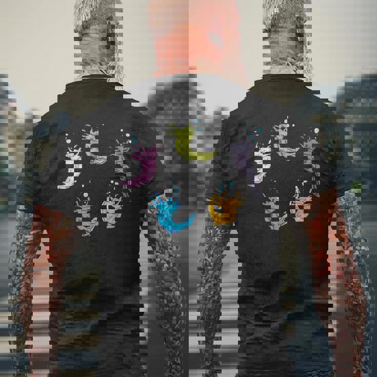 ウーパールートル メキシコウォーターサラマンダー カラフルなウーパールーパー メンズTシャツ バックプリント 高齢者への贈り物