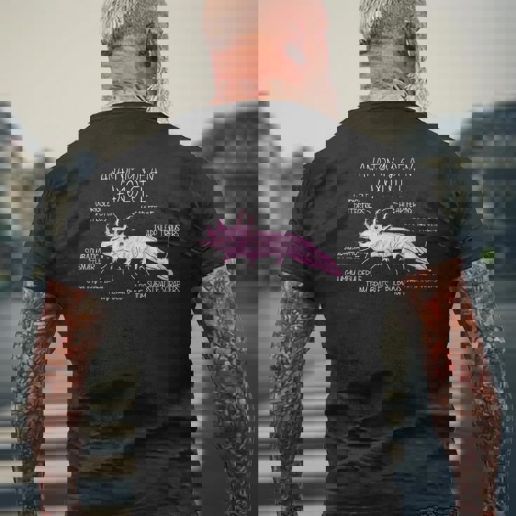 ウーパールートル メキシコミズサンショウウオ ウーパールーパーの解剖学 メンズTシャツ バックプリント 高齢者への贈り物