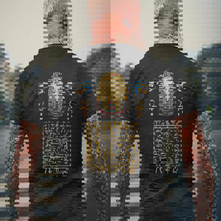 エジプトヒエログリフ シンボル ツタ王 ファラオ 長袖tシャツ メンズTシャツ バックプリント 高齢者への贈り物