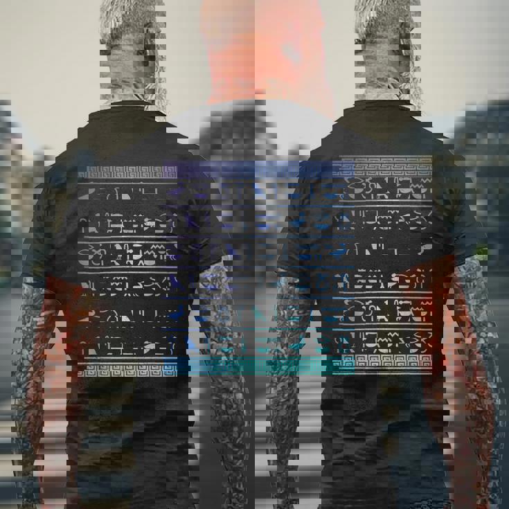 エジプトヒエログリフ古代エジプトの歴史 メンズTシャツ バックプリント 高齢者への贈り物