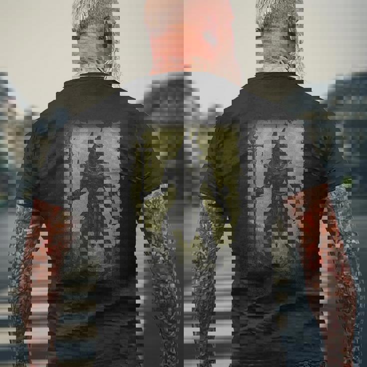 エジプト神アヌビス古代神話 メンズTシャツ バックプリント 高齢者への贈り物