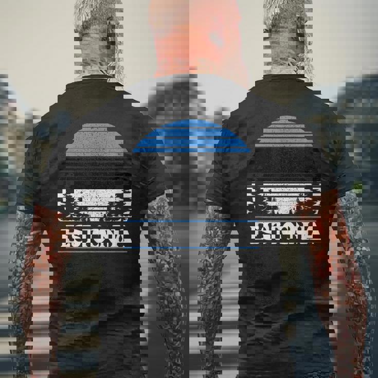 エストニア メンズTシャツ バックプリント 高齢者への贈り物