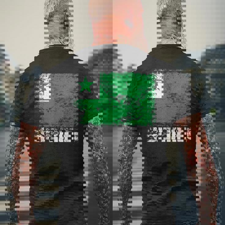 エスペラント国旗tシャツ メンズTシャツ バックプリント 高齢者への贈り物