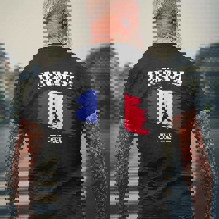 エッフェル塔 パリ フランス フランス 国旗 バケーション パリ メンズTシャツ バックプリント 高齢者への贈り物