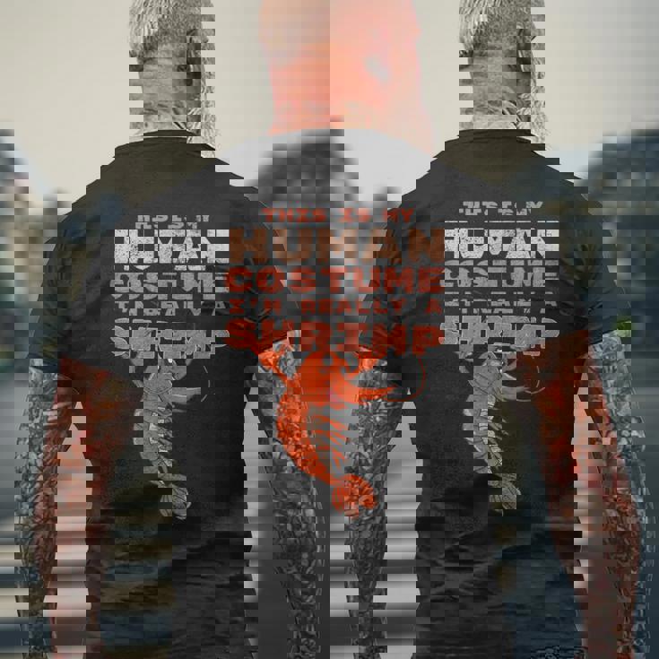 エビ 面白い人間のコスチューム レトロ エビやザリガニ メンズTシャツ バックプリント 高齢者への贈り物