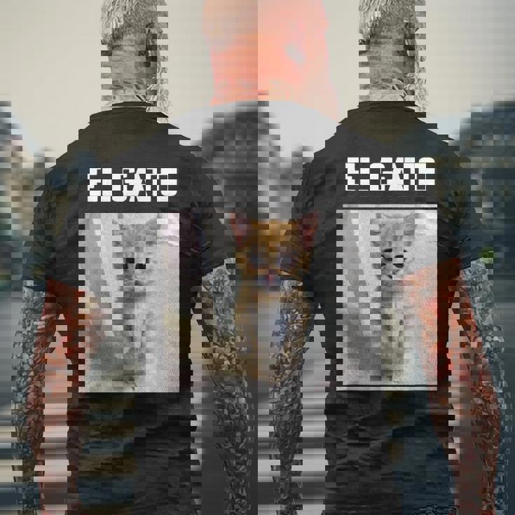 エルガト ミーム 猫 メンズTシャツ バックプリント 高齢者への贈り物